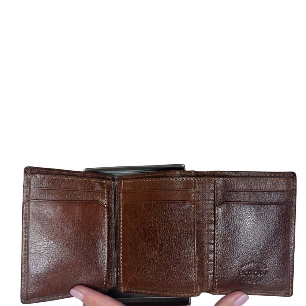 NWT Boconi Nashville Tri-Fold Mens Wallet in Cognac Leather - Picture 4 of 5